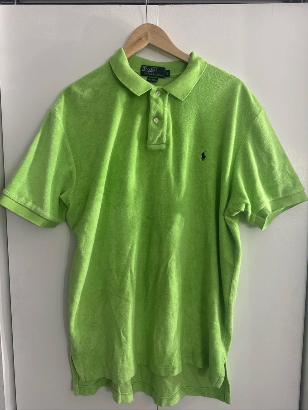Polo by Ralph Lauren Men's Lime Green Polo Shirt Large